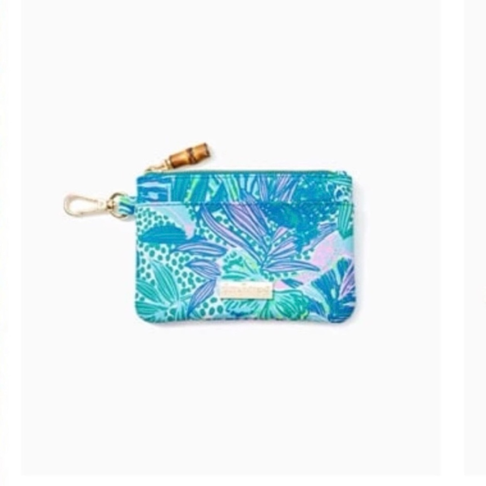 Lilly Pulitzer Zip Top Wallet Botanical Green Holiday in the Sun NWOT